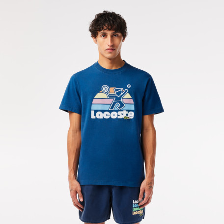 T-shirt effet délavé avec imprimé tennis