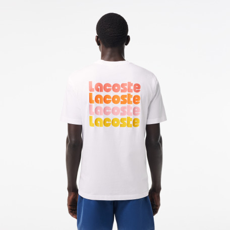 T-shirt délavé avec imprimé Lacoste en dégradé