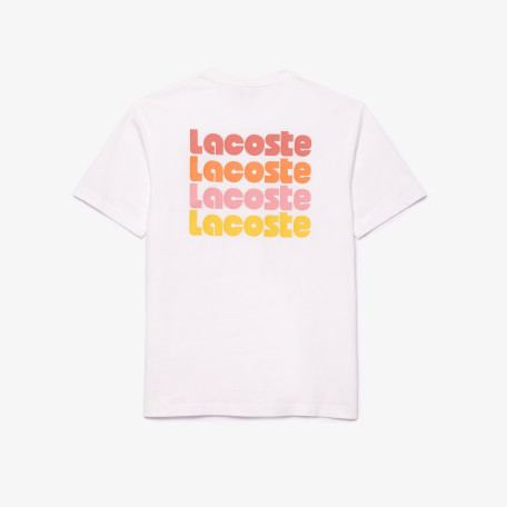 T-shirt délavé avec imprimé Lacoste en dégradé