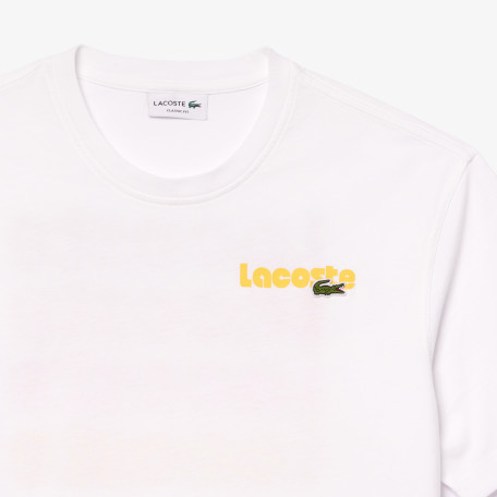 T-shirt délavé avec imprimé Lacoste en dégradé