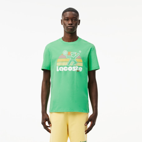 T-shirt effet délavé avec imprimé tennis 