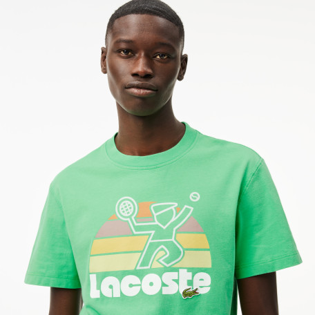T-shirt effet délavé avec imprimé tennis 