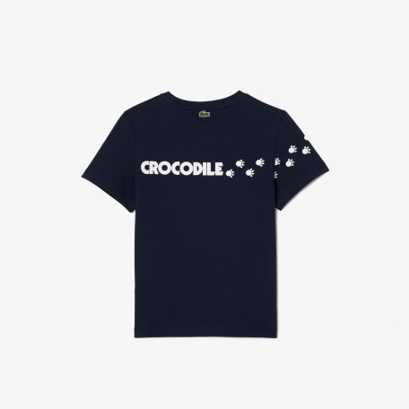 T-shirt en coton imprimé crocodile 