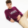 Lacoste Pull en tricot violet à col rond imprimé Relax Fit homme