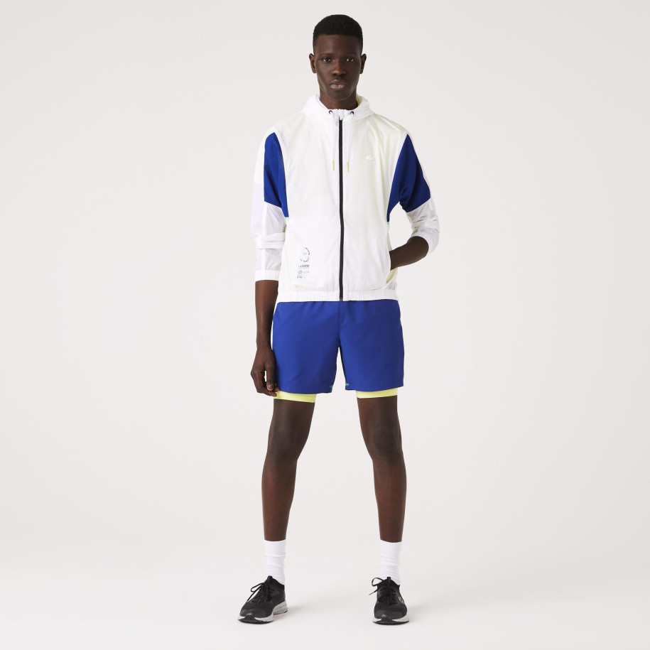 Parka zippée à capuche Lacoste Sport en nylon léger repliable