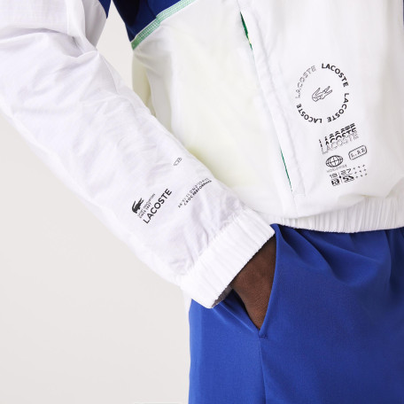 Parka zippée à capuche Lacoste Sport en nylon léger repliable