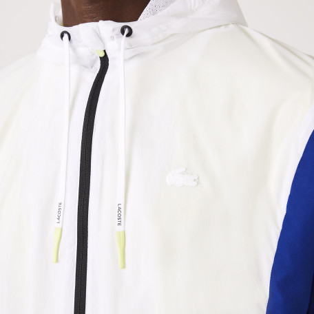 Parka zippée à capuche Lacoste Sport en nylon léger repliable