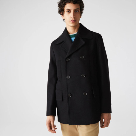 Manteau croisé en laine mélangée pour homme