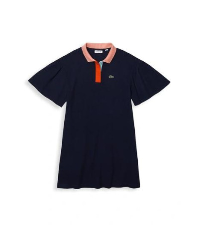 Robe polo en coton à manches volantées pour fille