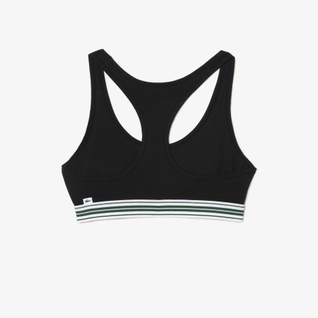 Brassière avec logo Lacoste en coton stretch