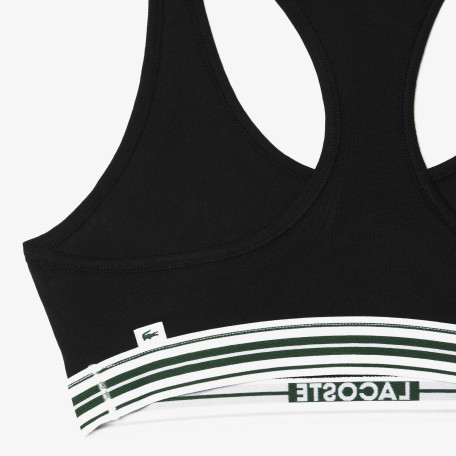 Brassière avec logo Lacoste en coton stretch