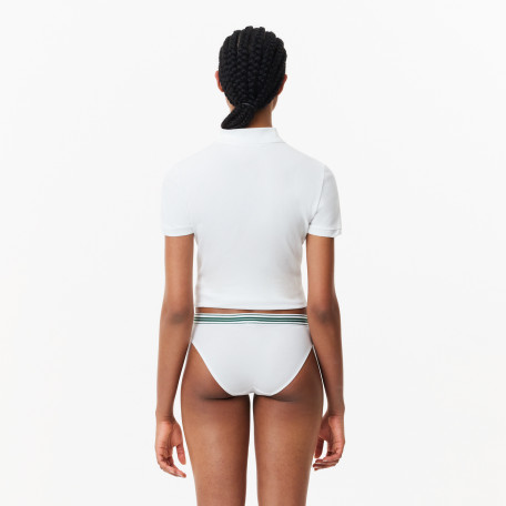 Culotte avec ceinture contrastée en coton stretch