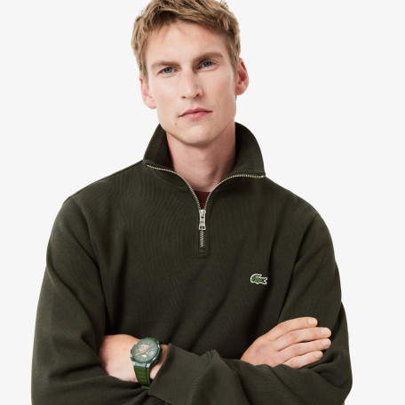 Sweatshirt col montant zippé en interlock