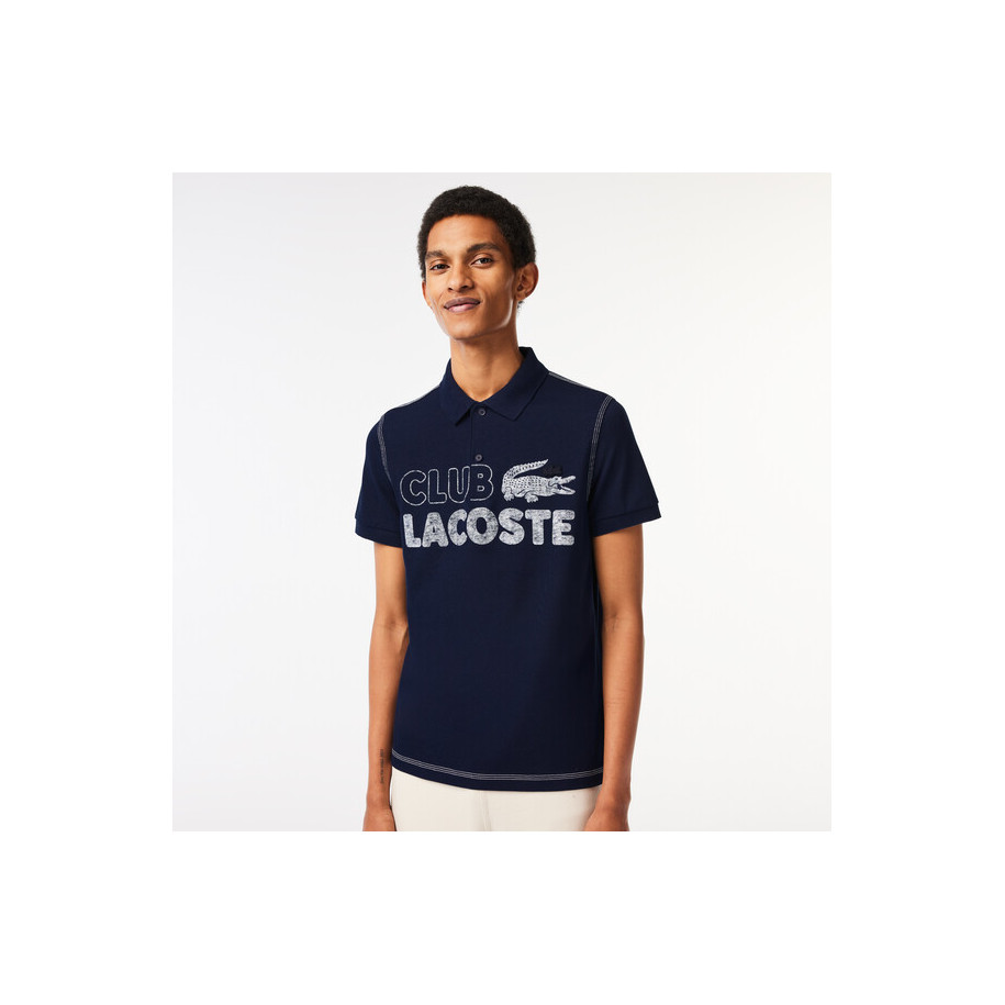 Polo homme Lacoste imprimé en coton biologique