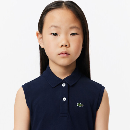 Robe polo fille Lacoste avec taille cintrée en piqué stretch