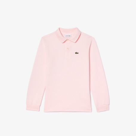 Polo regular fit a manches longues enfant Lacoste en petit pique uni