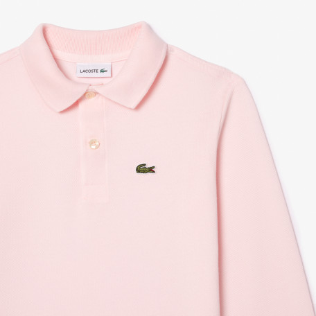 Polo regular fit à manches longues enfant Lacoste en petit piqué uni