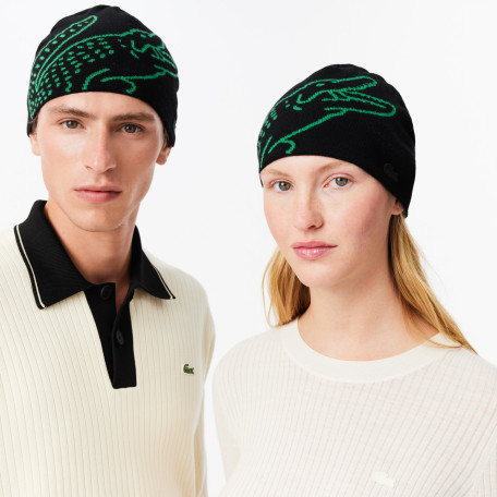 Bonnet en laine avec crocodile