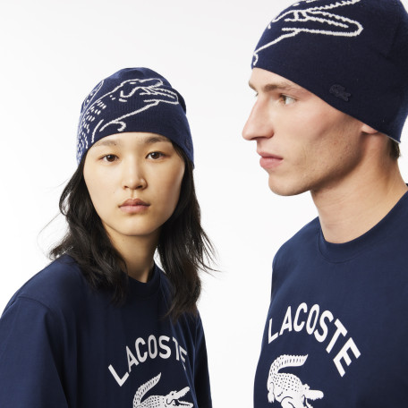 Bonnet en laine avec crocodile jacquard hotsell