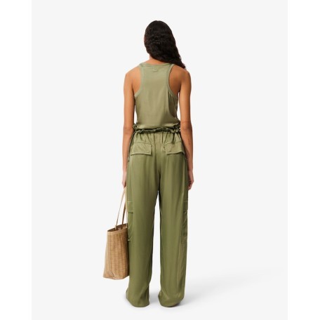 Pantalon cargo oversize en satin