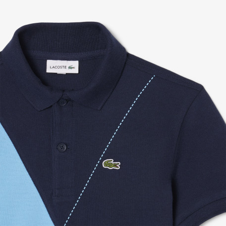 Polo avec motif losange en mini Piqué