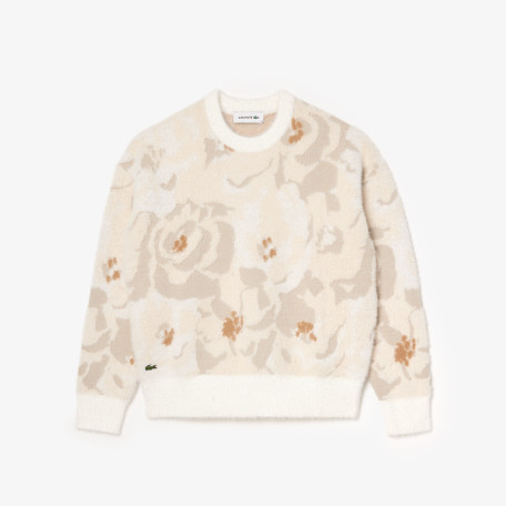 Pull en maille jacquard motif floral