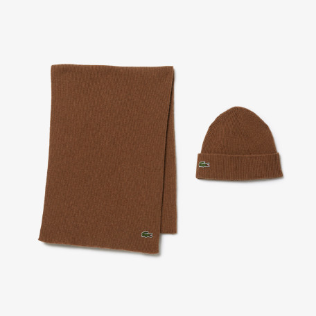 Coffret bonnet écharpe en laine mélangée