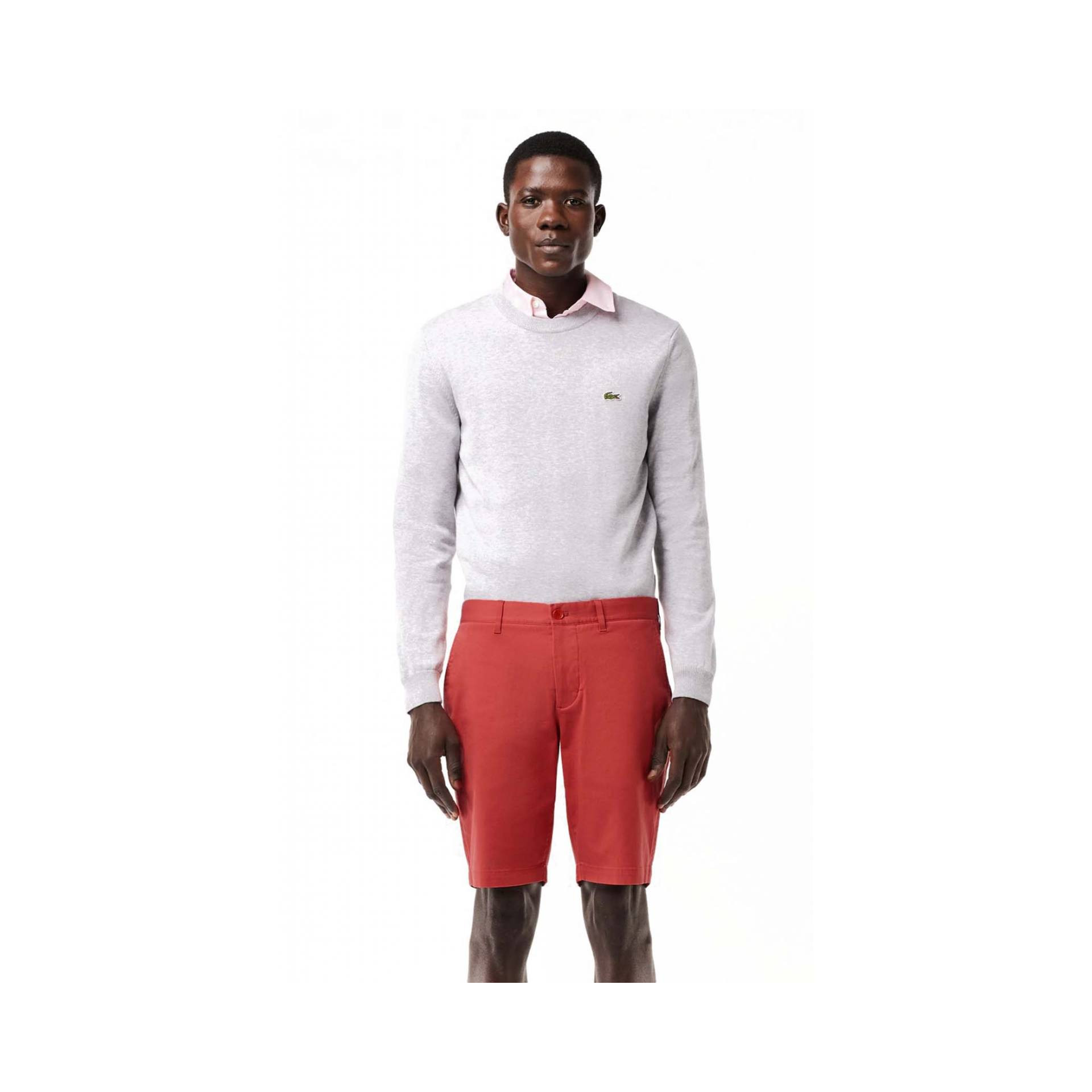 Bermuda slim fit uni en coton stretch