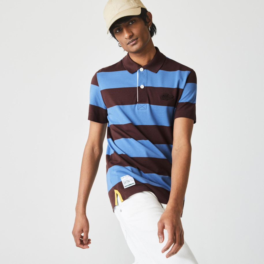 Polo Lacoste regular fit en piqué de coton rayé