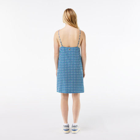 Robe avec imprimé et bretelles en coton léger