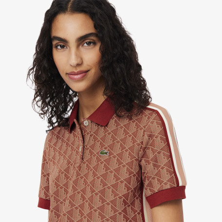 Polo slim fit jacquard monogramme