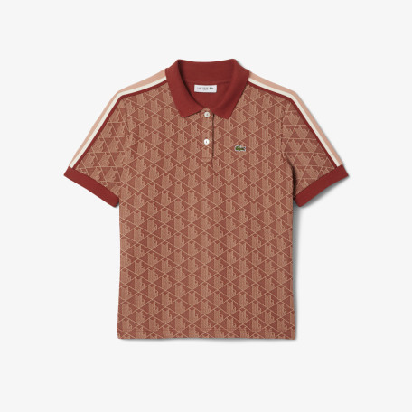 Polo slim fit jacquard monogramme