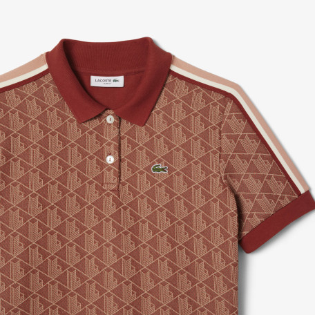 Polo slim fit jacquard monogramme