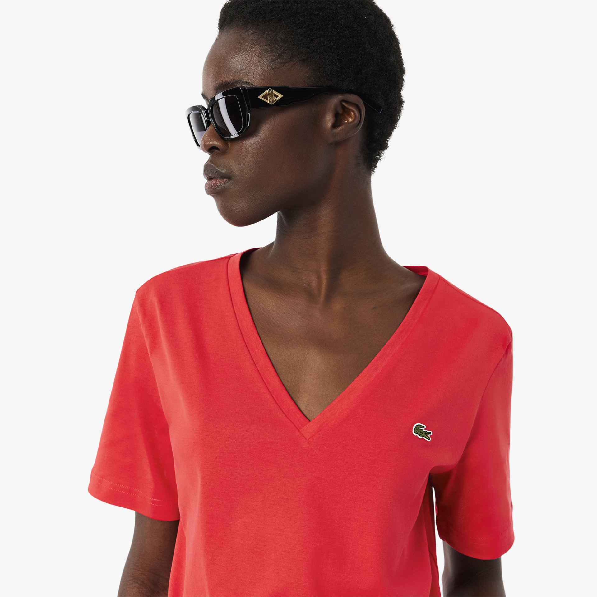 T-shirt relaxed fit coton doux col V