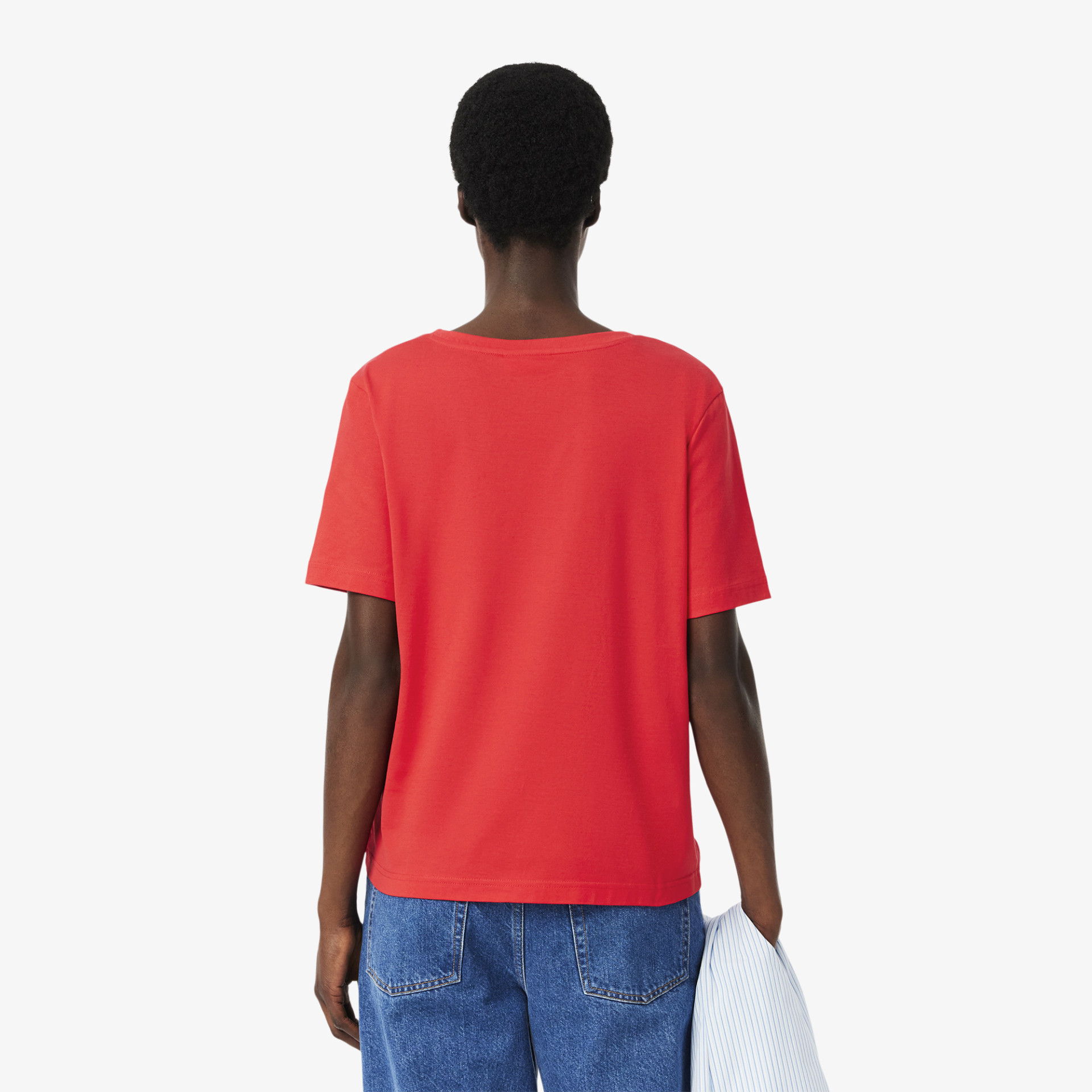 T-shirt relaxed fit coton doux col V