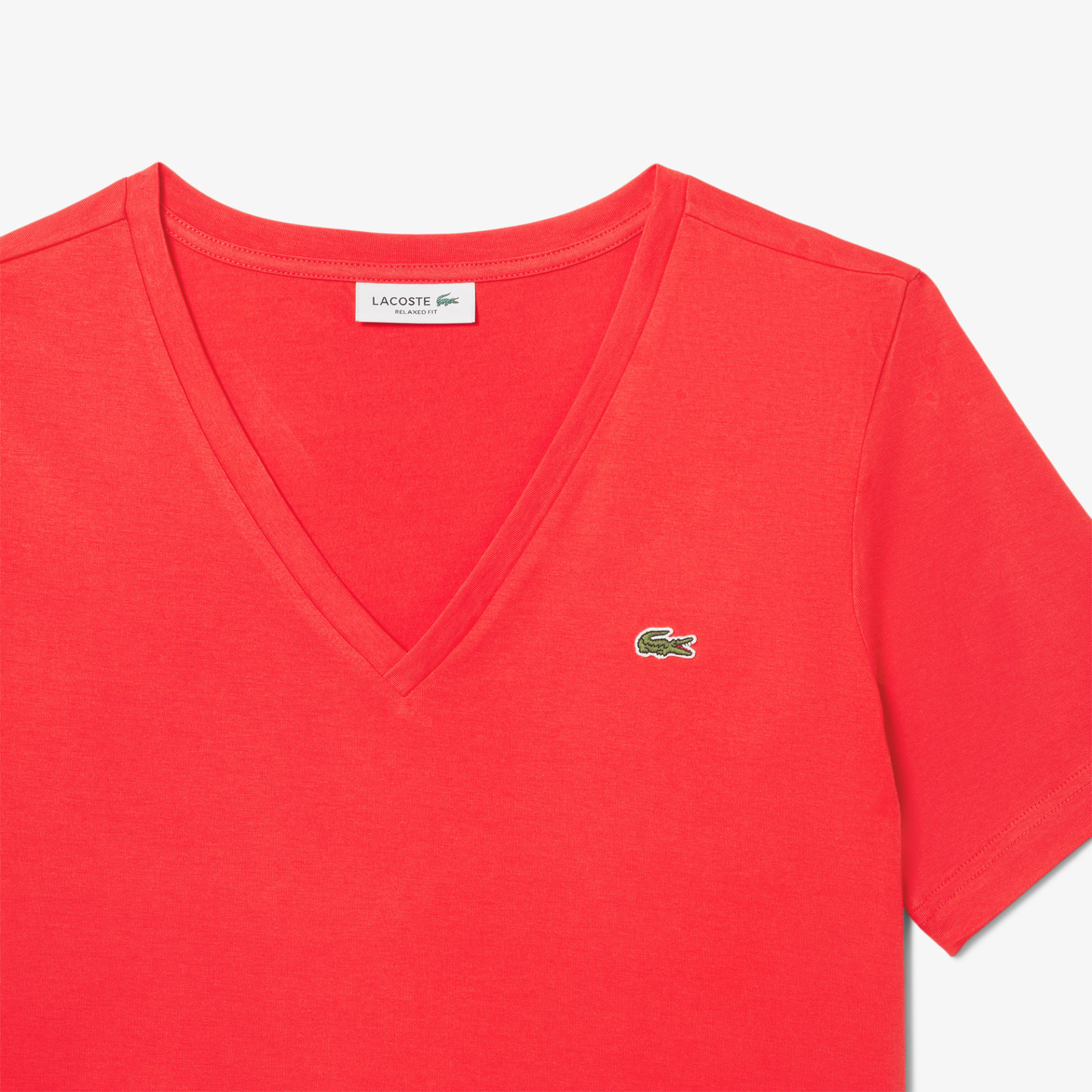 T-shirt relaxed fit coton doux col V