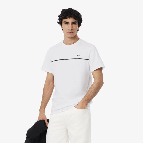 T-shirt jersey de coton liseré Lacoste