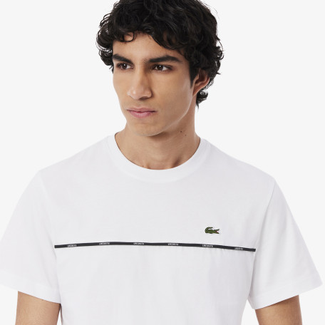 T-shirt jersey de coton liseré Lacoste