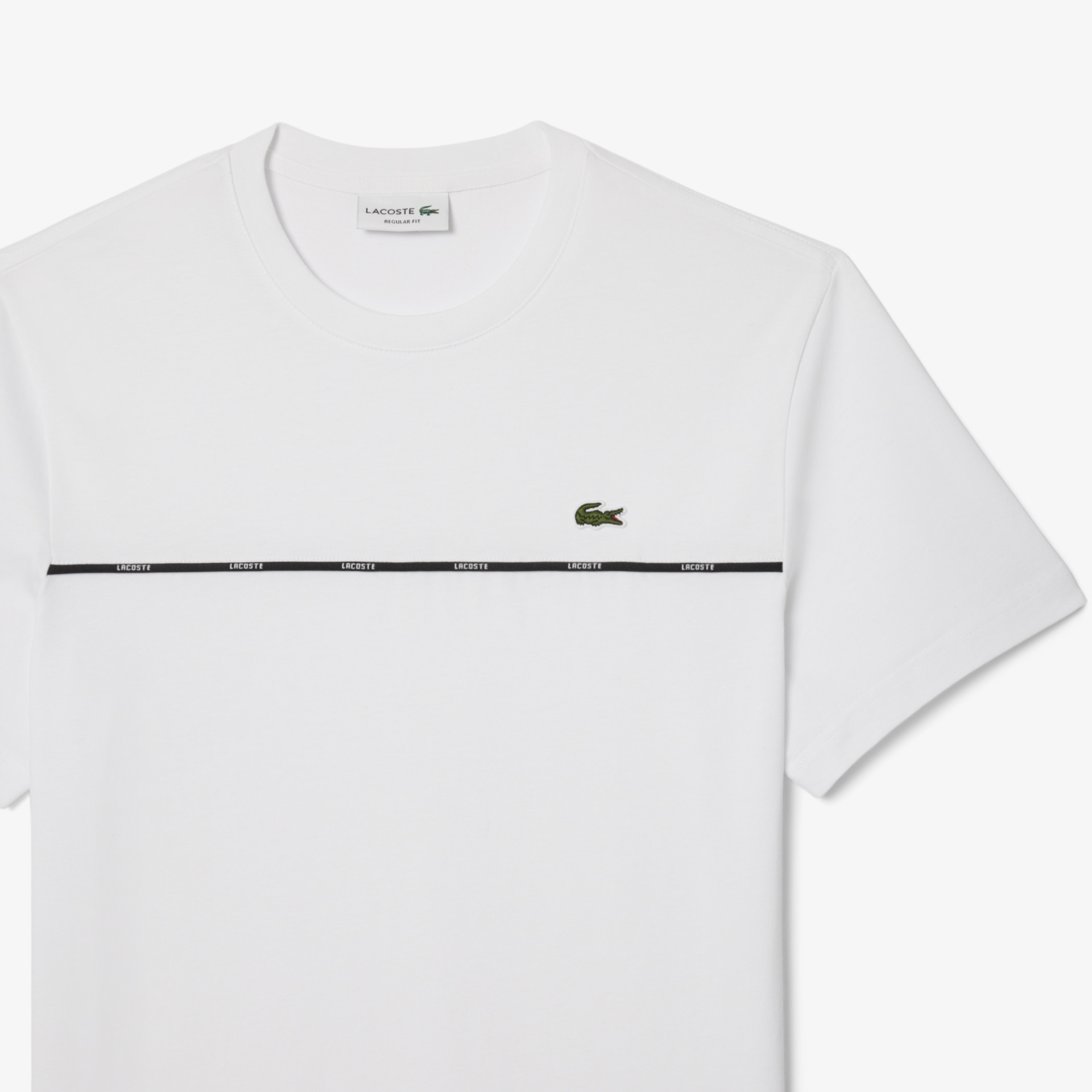 T-shirt jersey de coton liseré Lacoste