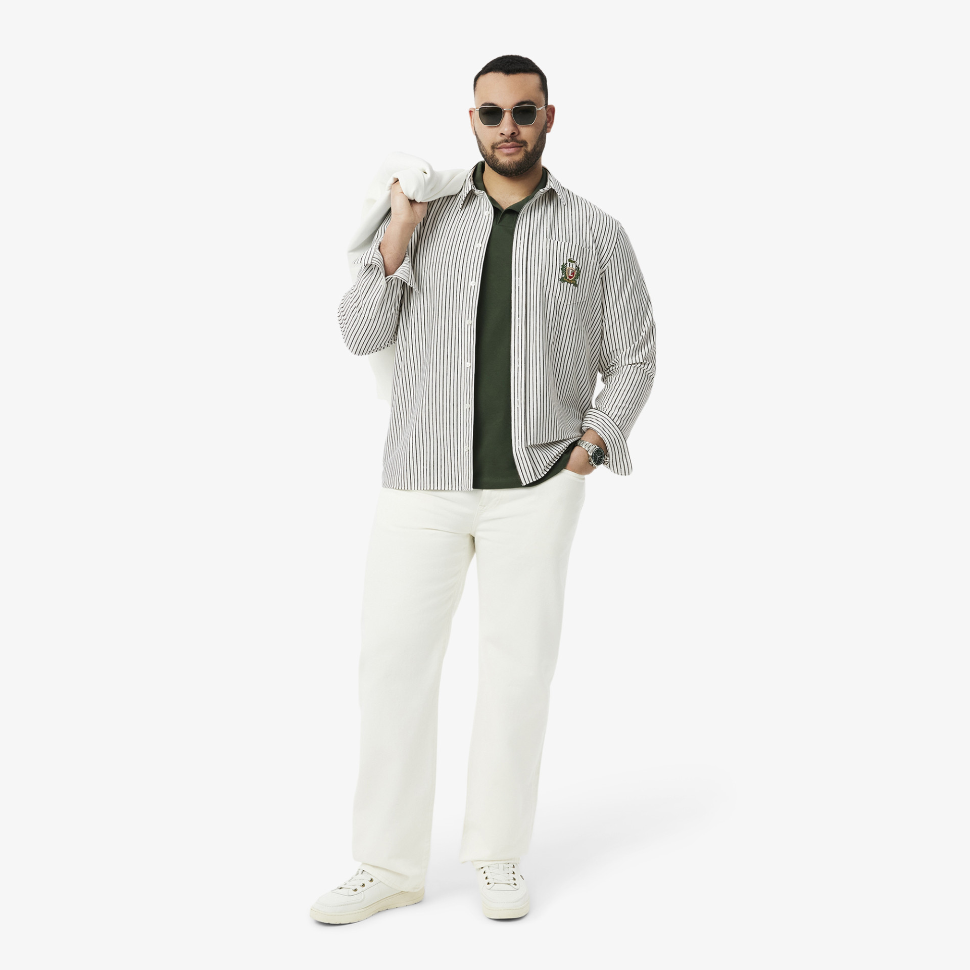 Chemise regular fit coton rayée