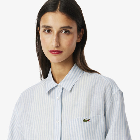 Chemise oversize en lin à rayures