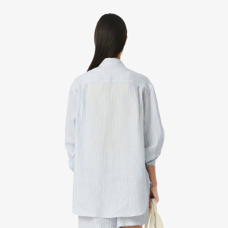 Chemise oversize en lin à rayures