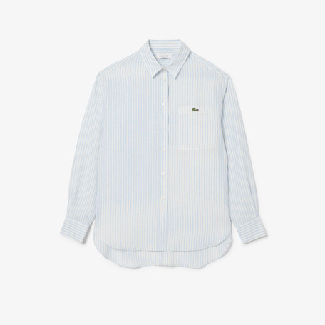 Chemise oversize en lin à rayures