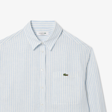 Chemise oversize en lin à rayures