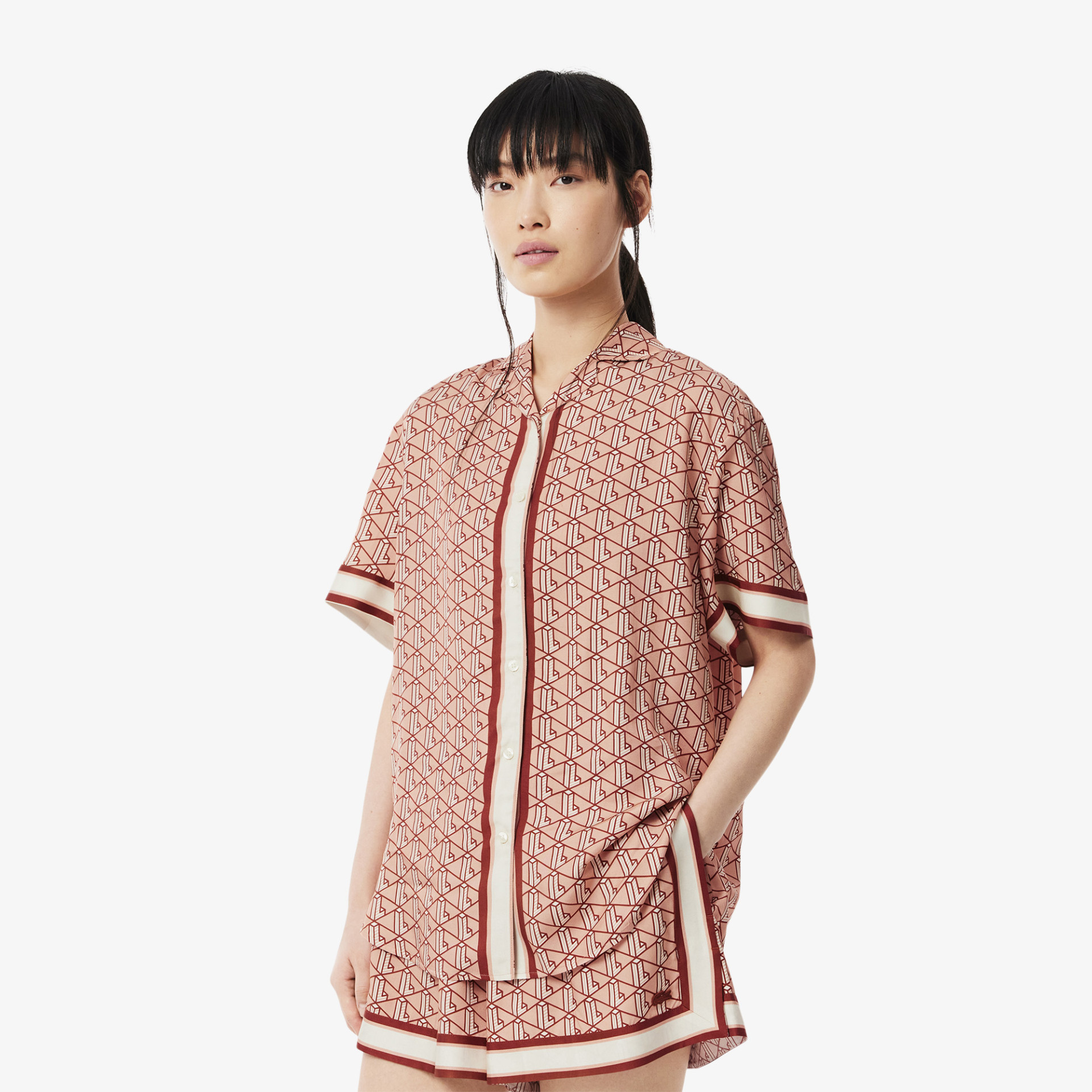 Chemise oversize imprimé monogramme