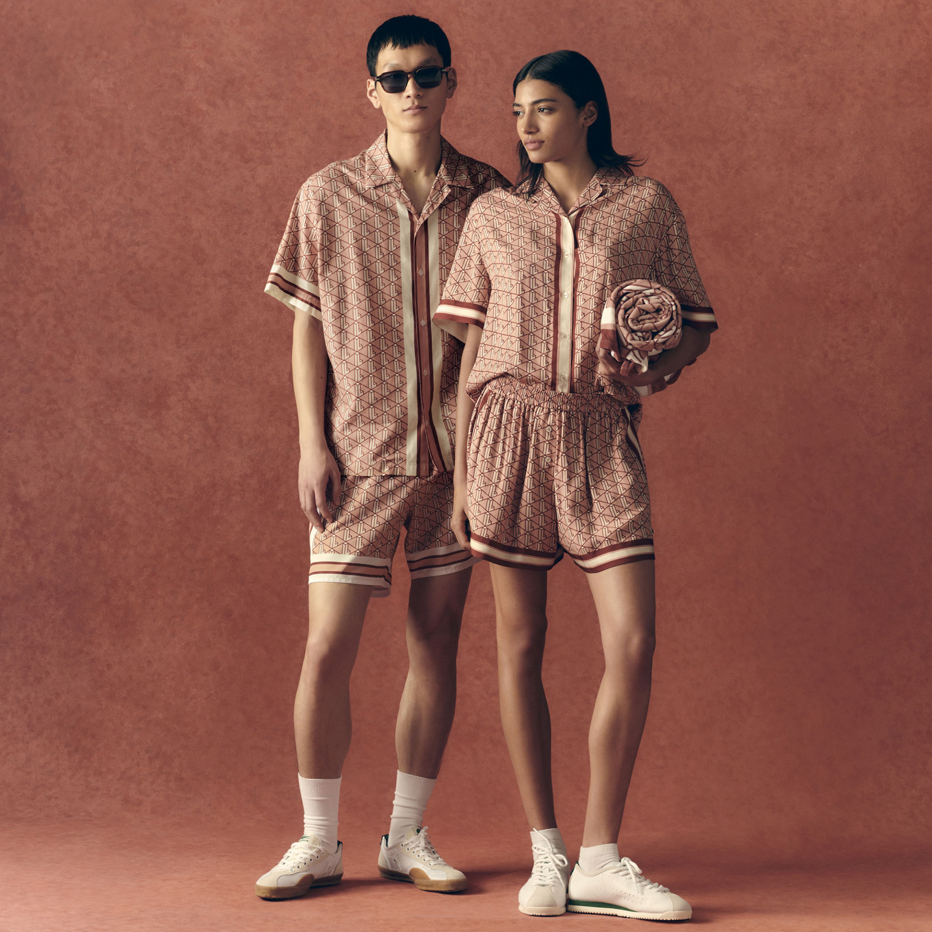 Chemise oversize imprimé monogramme
