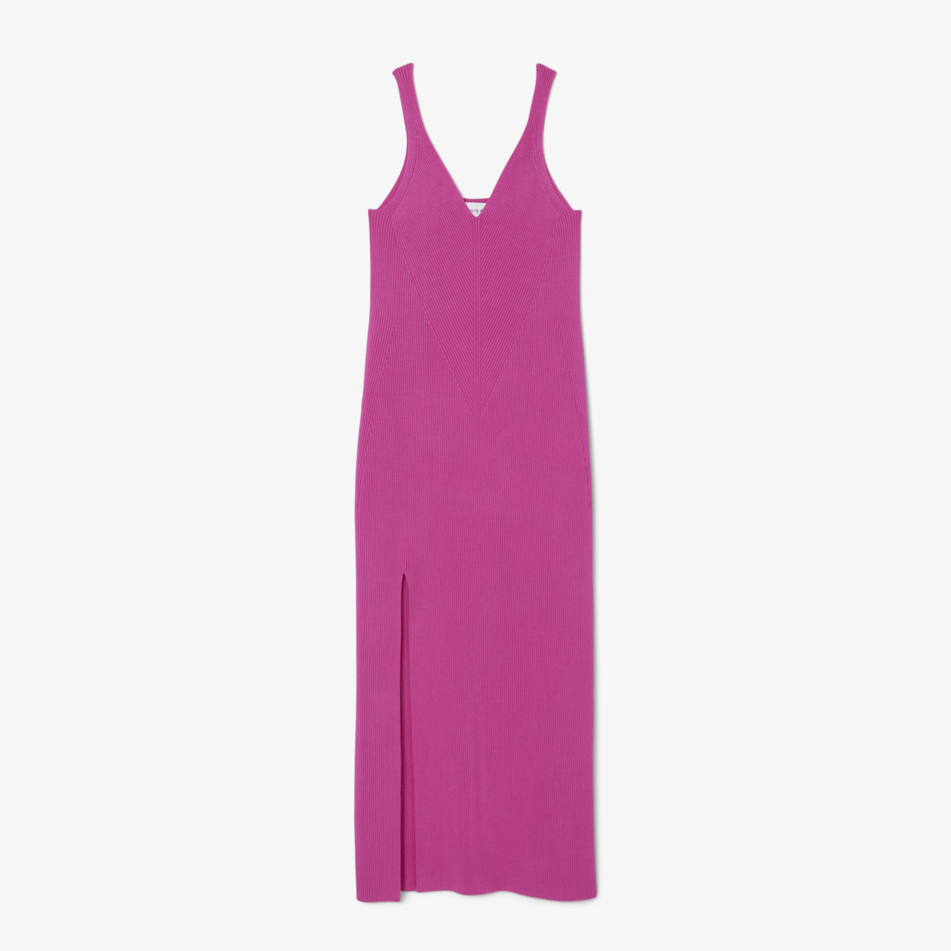 Robe longue côtelée sans coutures