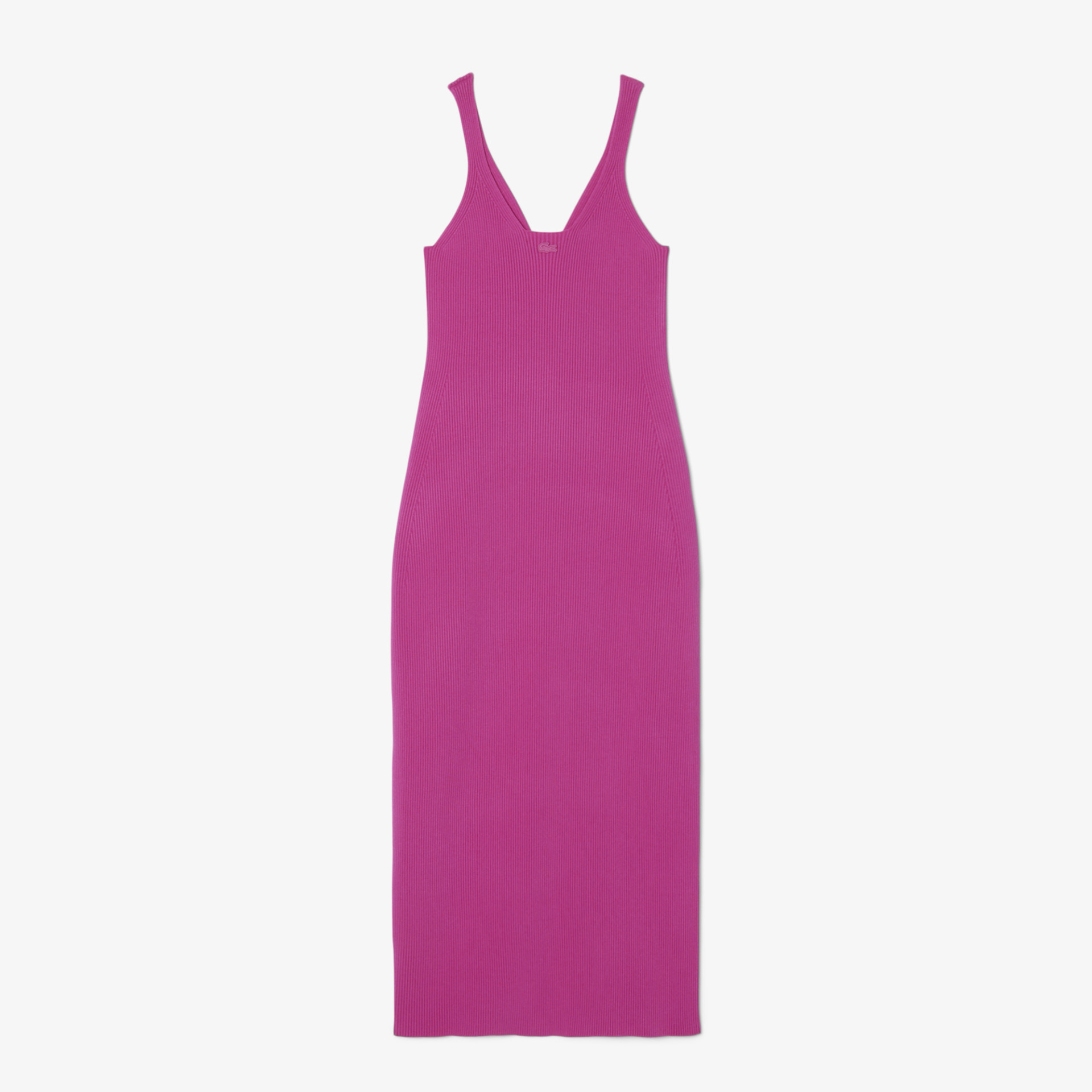 Robe longue côtelée sans coutures