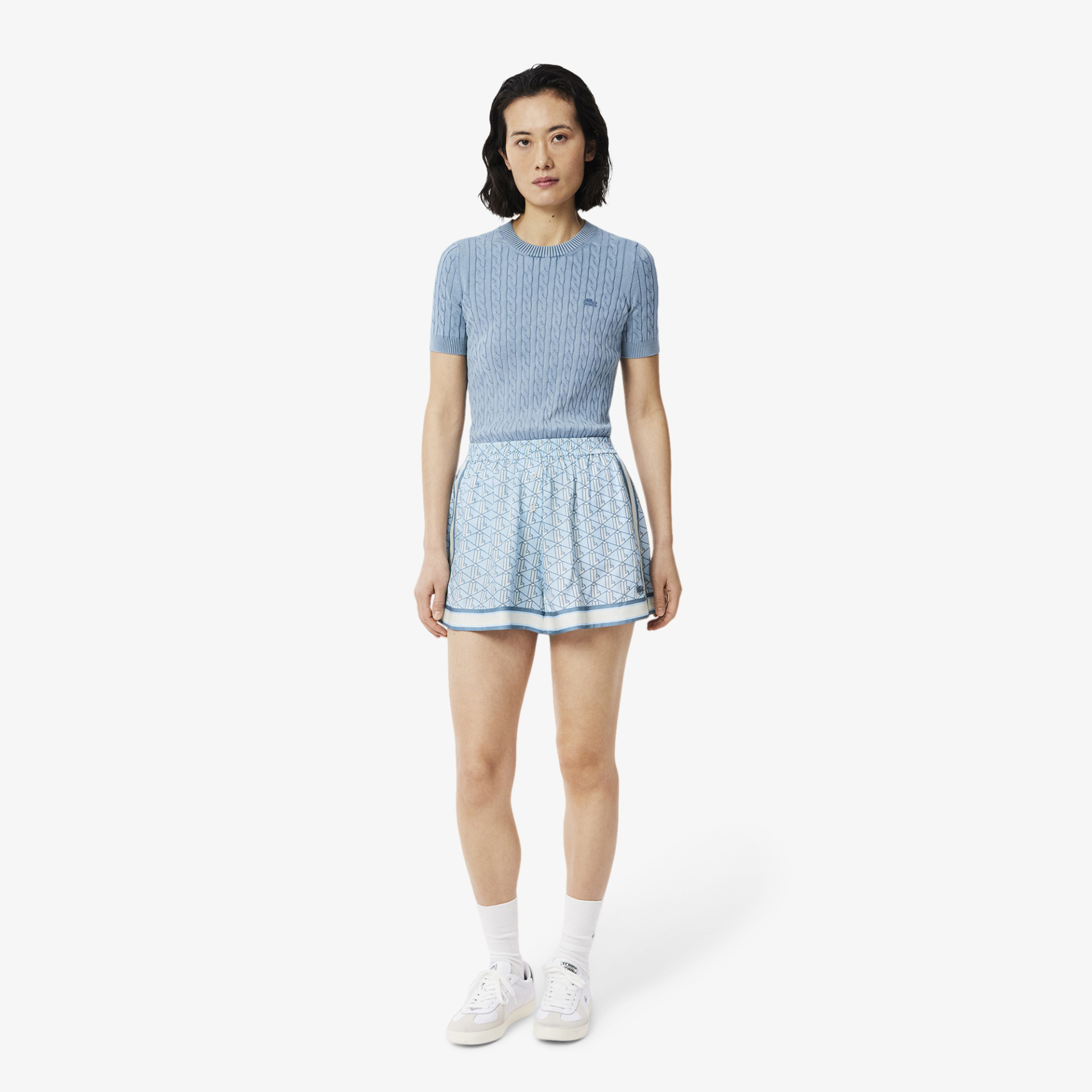 Short fluide imprimé monogramme