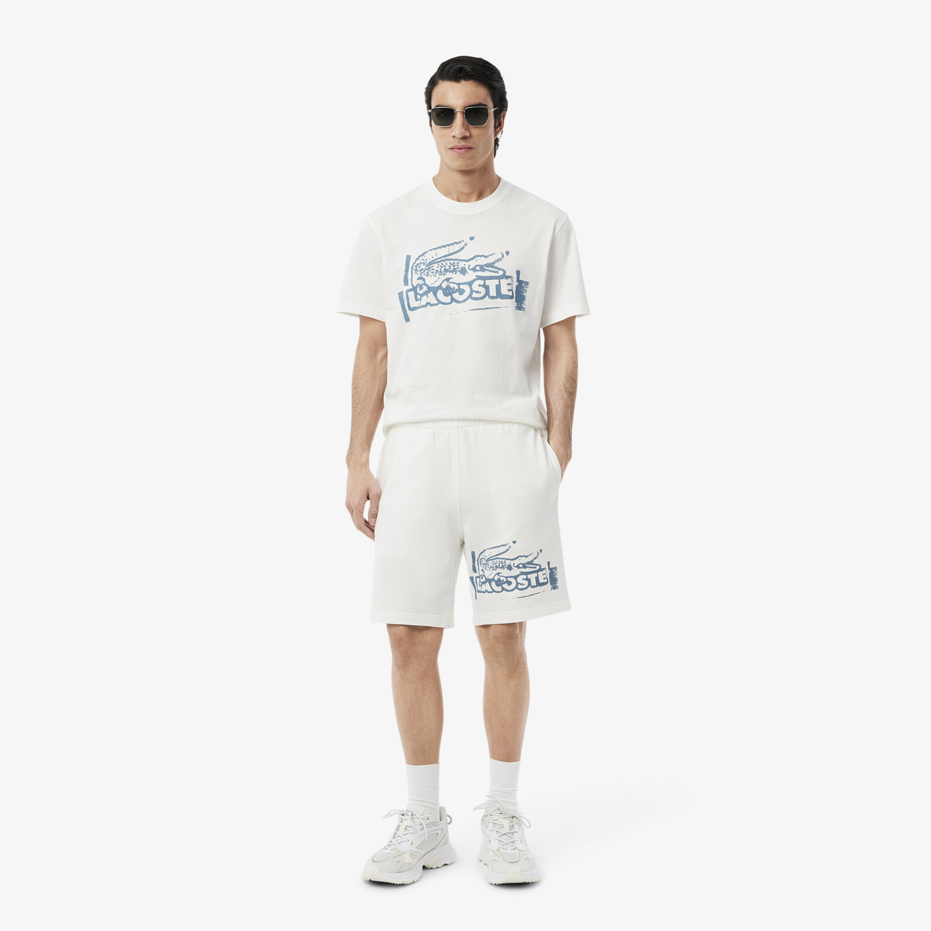 Short molleton de coton graphique